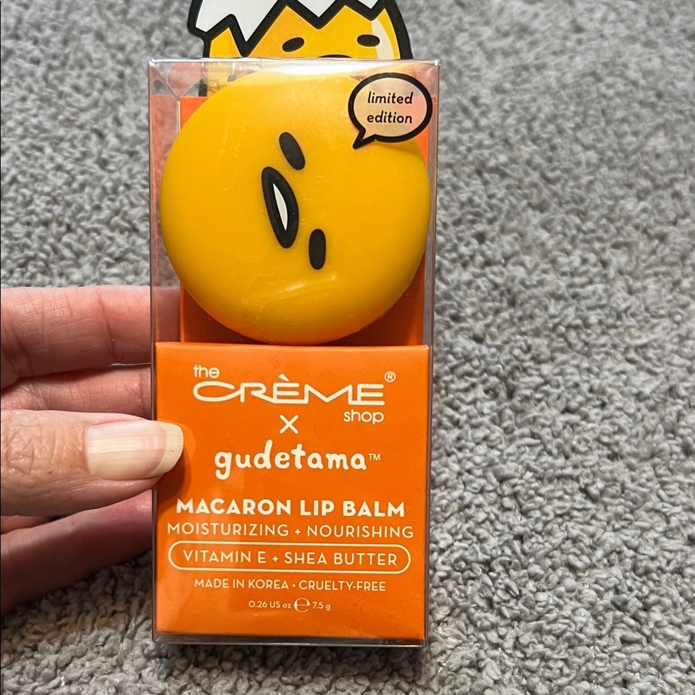 The Crème Shop x Gudetama Macaron Lip Balm - Vibrant Orange